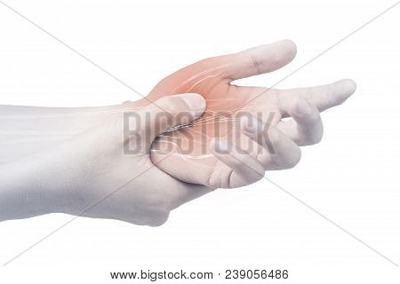 Hand Nerve Pain White Background Finger Injury