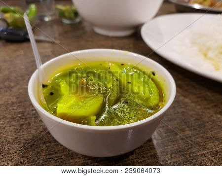 Kaccha Aam Chutney Sweet N Sour Unripe Green Mango Pickle On A China Clay Bowl