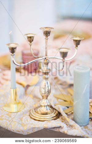 Beautiful European Wedding Table Decoration And Flowers With Vintage Style