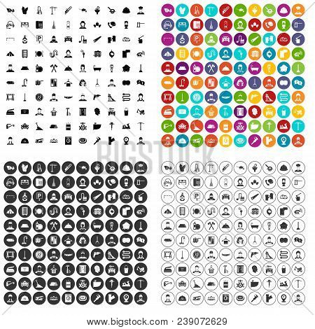 100 Working Class Icons Set Vector In 4 Variant For Any Web Design Isolated On White
