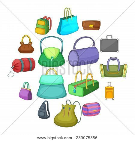 Different Bagage Icons Set. Cartoon Illustration Of 16 Different Bagage Vector Icons For Web