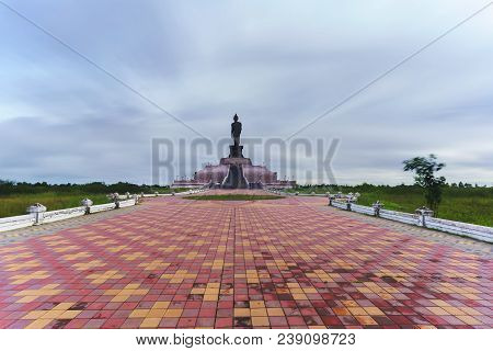 Beautiful  Phutthamonthon Isan , Place To Worship In The Buddhist East Isan Park , Khon Kaen , Thail