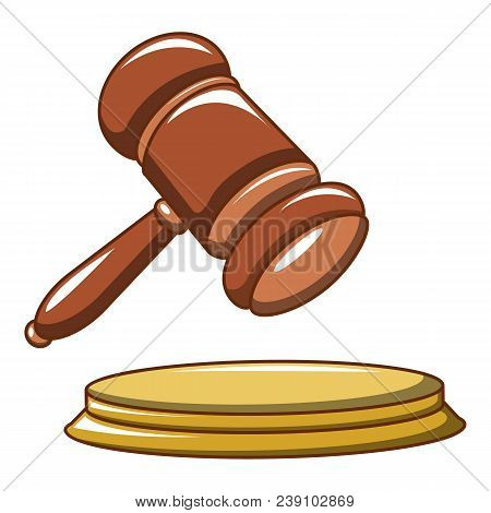 Hammer Of The Judge Icon. Cartoon Of Hammer Of The Judge Vector Icon For Web Design Isolated On Whit