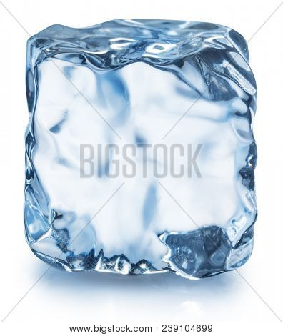 Ice cube. Macro shot of one ice cube. File contains clipping path.