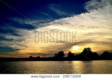 Evening, Sunset, Clouds, River, Sky, Landscape Summer