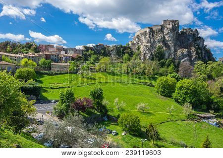 Village Gilette In Regional Nature Park Of The Azure Prealps, France