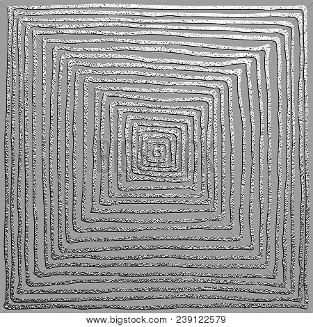 Silver, Hand Drawn Pattern. Argent Texture. Vintage Abstract Illustration. Bright Sketch Surface