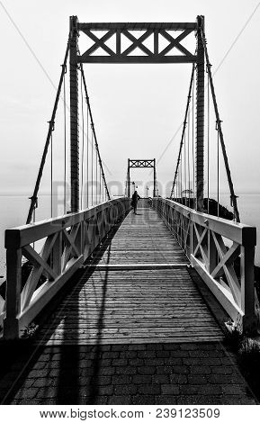 Beautiful Bridge Along The St. Lawrence River, La Malbaie, Quebec, Canada