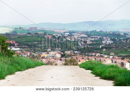 Sky And Grass Background, Fresh Green Fields Under The Blue Sky In Spring