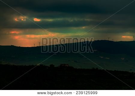 Sky And Grass Background, Fresh Green Fields Under The Blue Sky In Spring