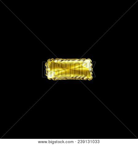 Gold style dash or hyphen line made of inflatable balloon 3D illustration