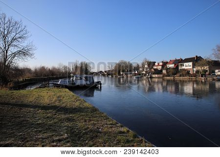 Small Village In The Polder Along The Giessen In The Netherlands