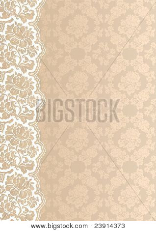 Flower background with lace, seamless template