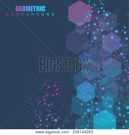 Modern Futuristic Background Of The Scientific Hexagonal Pattern. Virtual Abstract Background With P