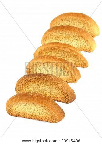 흰 배경에 고립 된 맛 있는 바닐라 비스킷