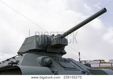 Verkhnyaya Pyshma, Russia - March 01, 2018: Soviet Flame-thrower Tank Ot-34-76 (model 1942) In The M