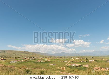 Smallholdings With Houses And Corn Fields On The Road To Injisuthi In The Kwazulu-natal Drakensberg