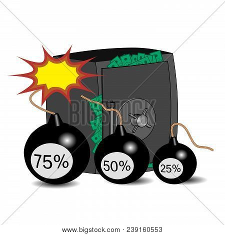 Three Bombs Are Standing Next To A Safe Full Of Money.