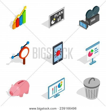 Darknet Icons Set. Isometric Set Of 9 Darknet Vector Icons For Web Isolated On White Background