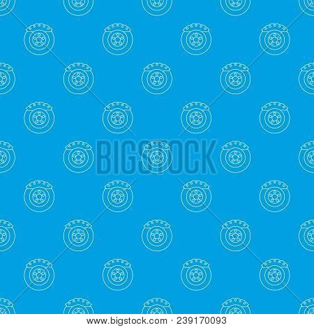 Brake Shoe Pattern Vector Seamless Blue Repeat For Any Use