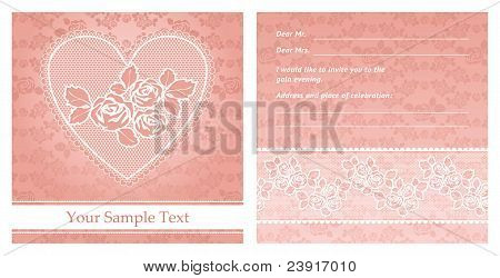 Vector Floral Background With Lace pour carte de voeux