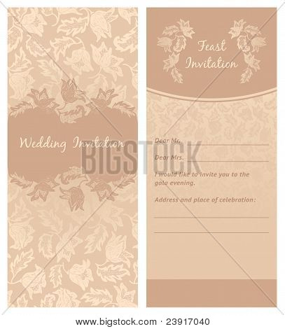 Hochzeit Einladung, Blumen Ornament, Hintergrund