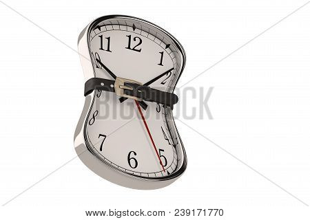 Time Concept Clock And Belt.3D Illustration.