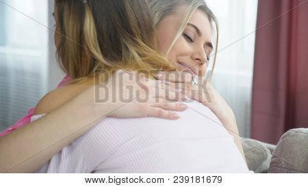 Hug Love Closeness. Friendship Bff Mates Communication. Girls Consolation. Sisters Fix Up Reconcilia