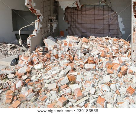 Damage Room Of Old House Completely Demolished
