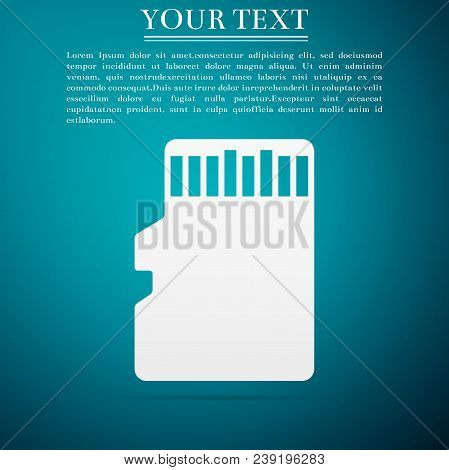 Micro Sd Memory Card Icon Isolated On Blue Background. Flat Design. Vector Illustration