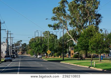 Nagambie, Australia - March 12, 2018: High Street Is The Main Street Running Through Nagambie In Shi
