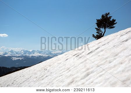 Mountains Of French Pyrenees Between Ascou And Camurac