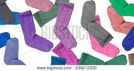 The Lost Sock Mystery, Many Different Colored Socks Background