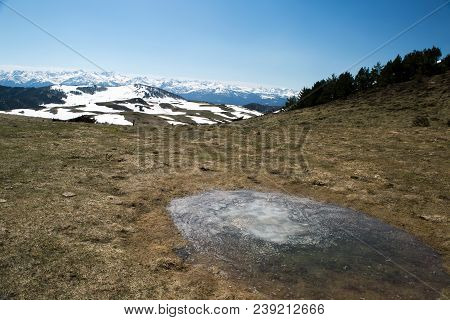 Mountains Of French Pyrenees Between Ascou And Camurac