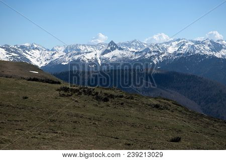 Mountains Of French Pyrenees Between Ascou And Camurac