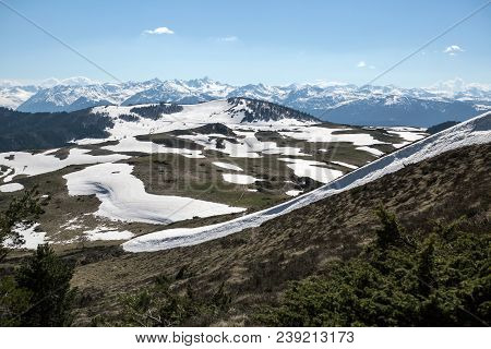 Mountains Of French Pyrenees Between Ascou And Camurac
