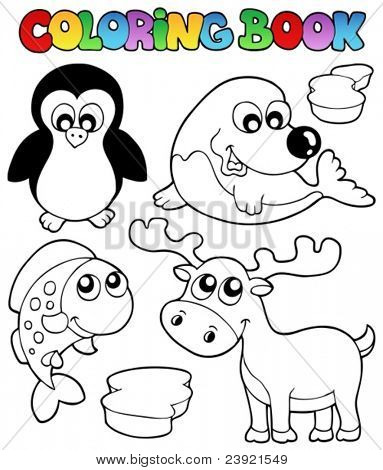 Colorear el tema de invierno libro 2 - ilustración vectorial.
