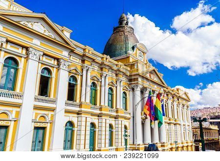 View On Bolivian Government Building, La Paz - Bolivia