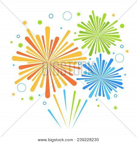 Vector Holiday Firework. Independence Day Of America
