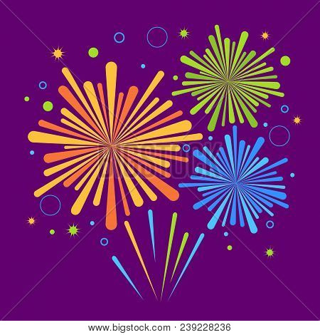 Vector Holiday Firework. Independence Day Of America