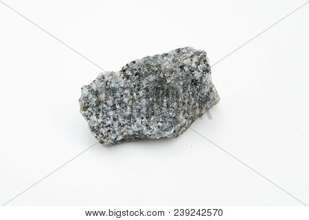 Quartz Diorite Stone  Isolated Over White