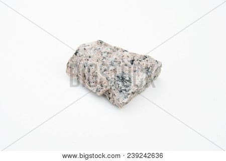 Syenite Rock Isolated Over White
