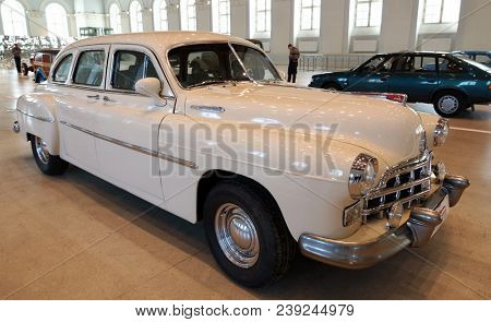 The car GAZ-12 ZIM. Moscow, Russia - 23 May, 2013. Exhibition of retro cars in Moscow.