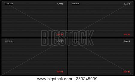 Cctv Four Screen With Rec Dot