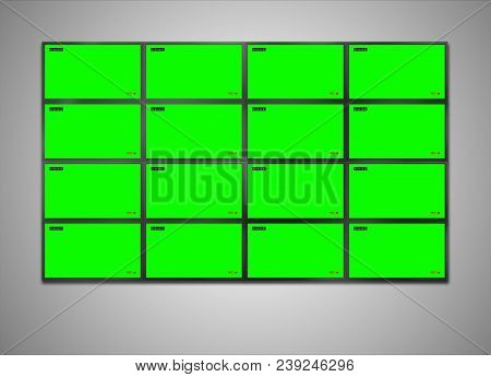 Cctv Monitor With 16 Displays For Security