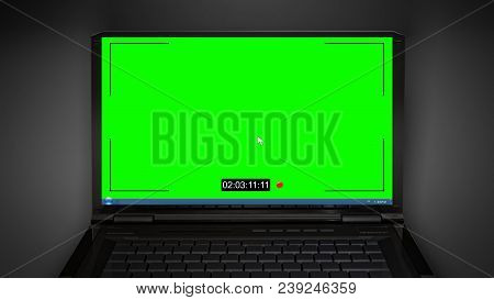 Laptop Monitor Cctv Display Dark Background