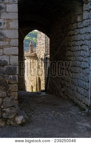 Balazuc Is A French Commune In The Ardeche Department In The Auvergne-rhone-alpes Region Of Southern