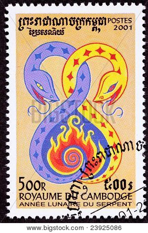 Avbröt kambodjanska Porto kinesiska år av ormen 2001-serien
