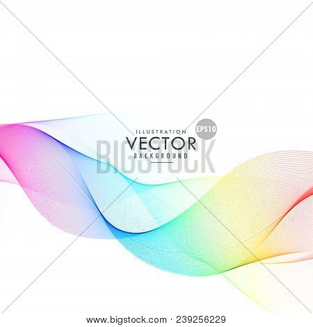Rainbow Color Elegant Flowing Wave Bacjground Vector