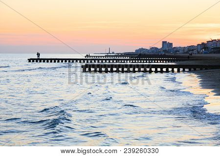 Beach At Dawn, Piers Perspective View